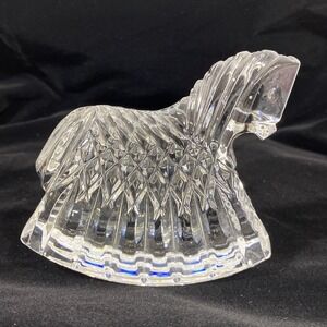 Waterford Elegant Figurine Paper Weight Vintage Irish Rocking Horse 5" X 5"